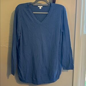J Jill Vibrant Blue V-Neck lightweight sweater